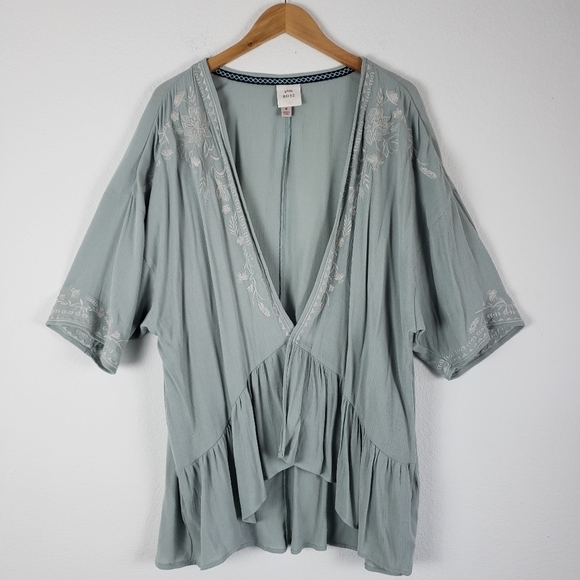 Knox Rose blue floral embroidered flutter cardigan - Picture 9 of 9